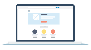 illustration of a web page displayed on a laptop
